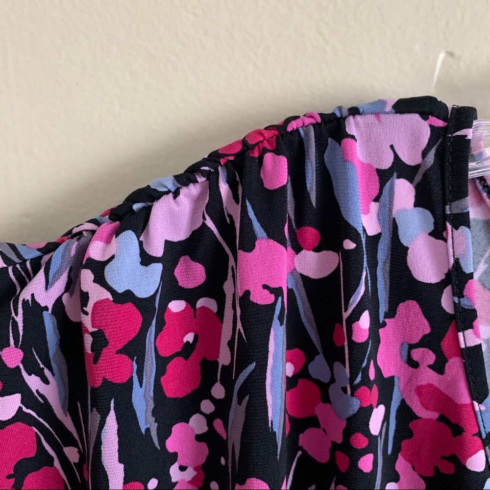 Oh Baby by Motherhood Floral Popover Short Sleeve Top, Large - Picture 4 of 6